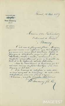 Certificat de la Maison Pommery (Reims)